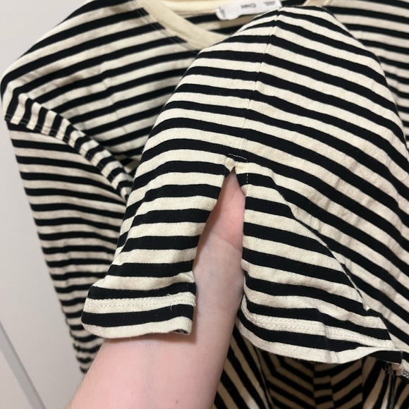 Mango Black and White Striped Long Sleeve Tee - Picture 6 of 6